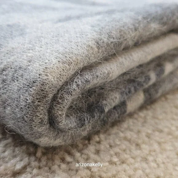 NWOT Grey Knit Camo Scarf Wool Alpaca - Picture 11 of 13